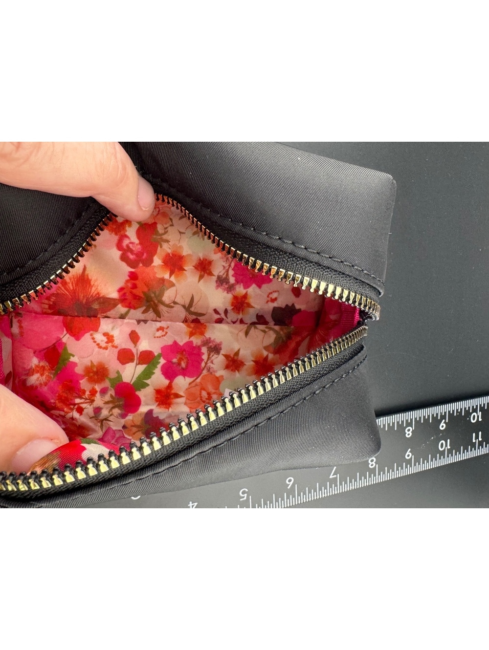 Ted Baker London Black Nylon Cosmetic Pouch with Floral - Picture 5 of 5